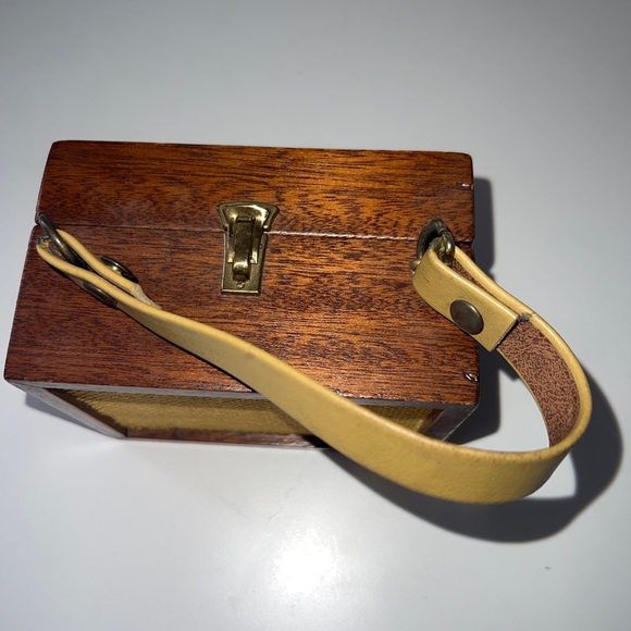 Vintage Handmade brown Wooden Pixie Mushroom Purse - Picture 9 of 16